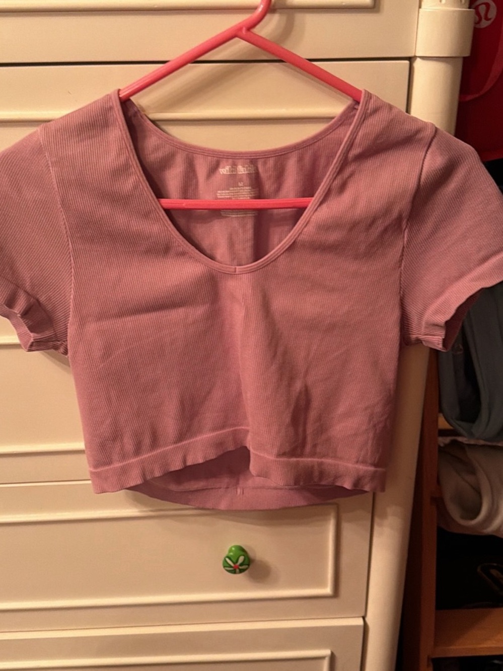 wild fable Mauve Pink Ribbed Scoop Neck Crop Top